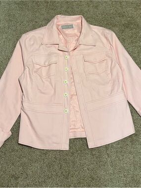 Mary Kay Pastel Pink Women's Button-Up Jacket Vintage Y2K